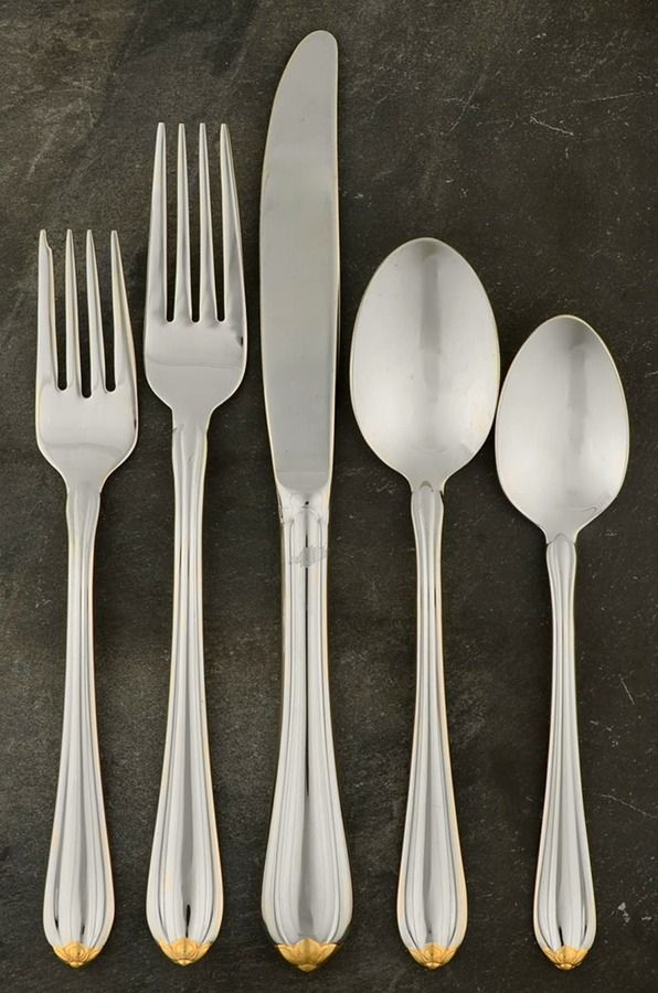 Golden Melon Bud (Stainless-Gold) 5 Piece Place Setting by Gorham Silver-1