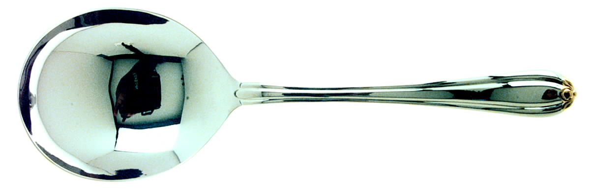 Golden Melon Bud (Stainless-Gold) Solid Smooth Casserole Spoon by Gorham Silver-1