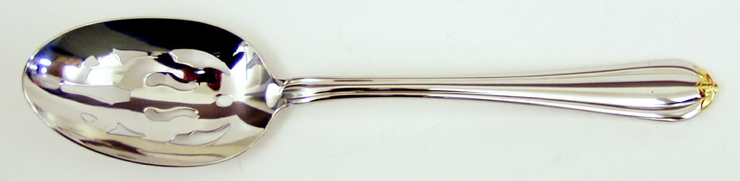 Golden Melon Bud (Stainless-Gold) Pierced Tablespoon (Serving Spoon) by Gorham Silver-1