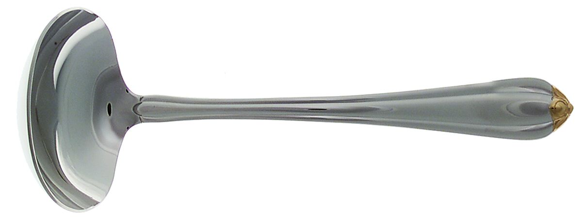 Golden Melon Bud (Stainless-Gold) Solid Gravy Ladle by Gorham Silver-1