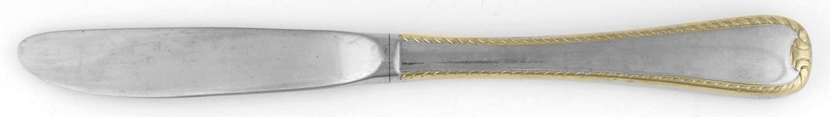 Golden Ribbon Edge (Stainless, Gold Accent) Modern Hollow Butter Spreader (Stainless) by Gorham Silver-1