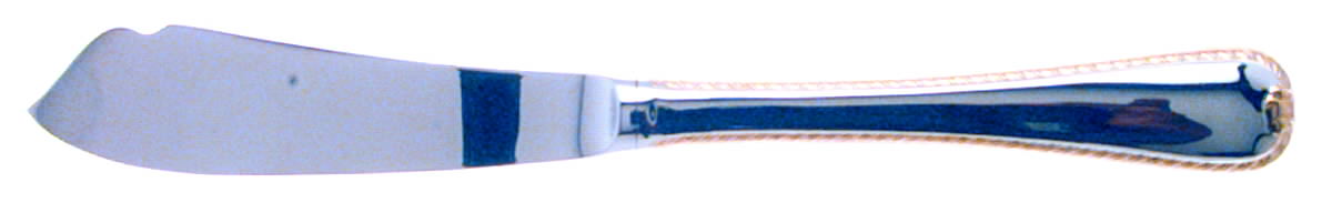 Golden Ribbon Edge (Stainless, Gold Accent) Hollow Handle Master Butter Knife by Gorham Silver-1