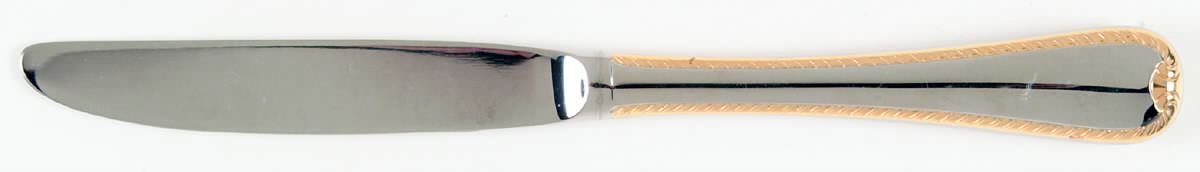 Golden Ribbon Edge (Stainless, Gold Accent) Modern Hollow Knife by Gorham Silver-1