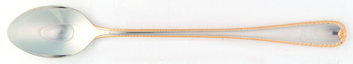 Golden Ribbon Edge (Stainless, Gold Accent) Iced Tea Spoon by Gorham Silver-1