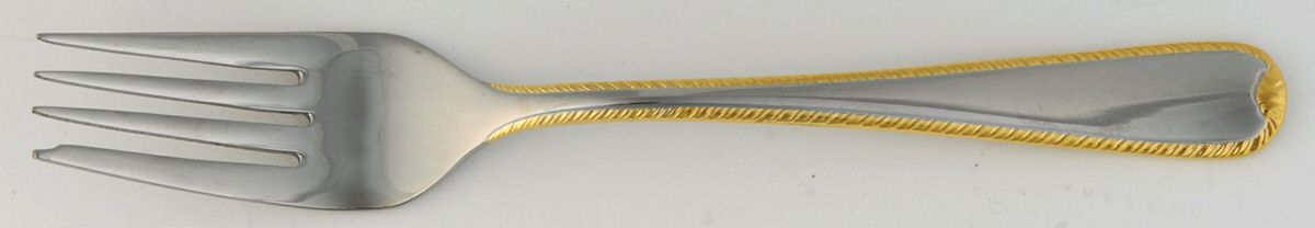Golden Ribbon Edge (Stainless, Gold Accent) Individual Salad Fork by Gorham Silver-1