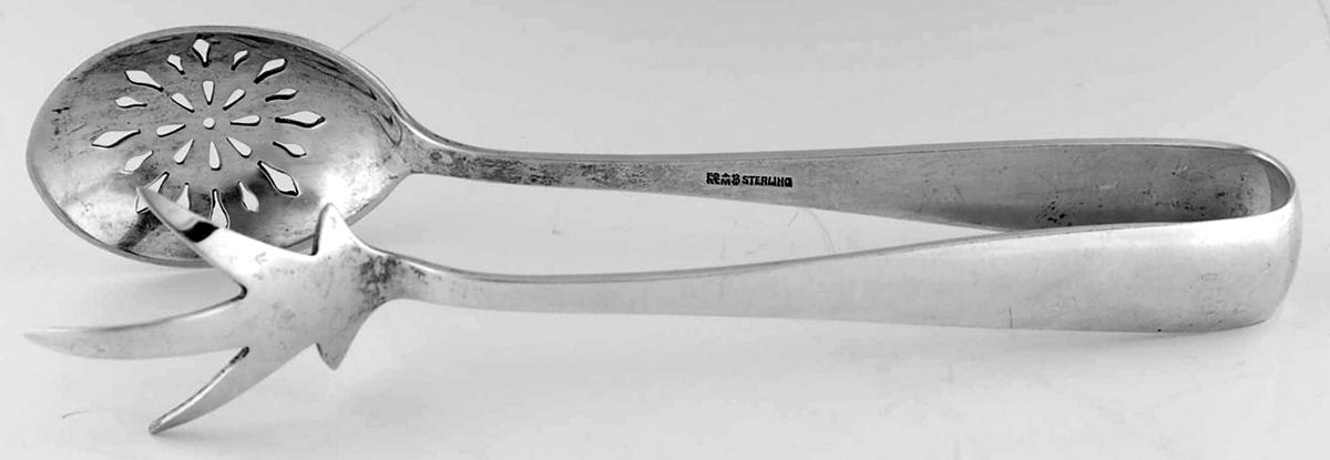 Gorham-Plain (Sterling, 1933) Large Ice Serving Tongs by Gorham Silver-1