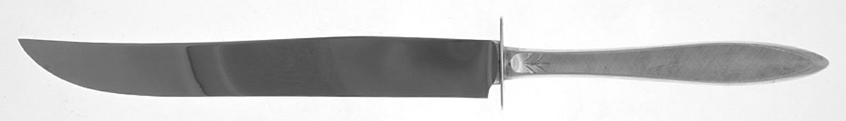 Gossamer (Sterling, 1965, No Monograms) Large Carving/Roast Knife StnlBl w/Sterling Guard by Gorham Silver-1