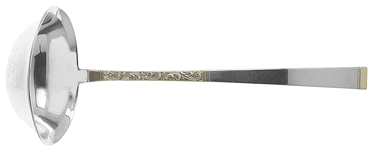 Golden Scroll (Sterling, 1977) Solid Gravy Ladle by Gorham Silver-1