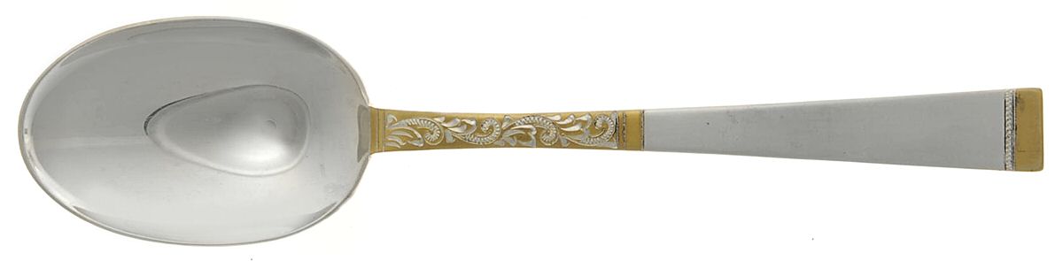 Golden Scroll (Sterling, 1977) Dessert/Oval Soup Spoon by Gorham Silver-1