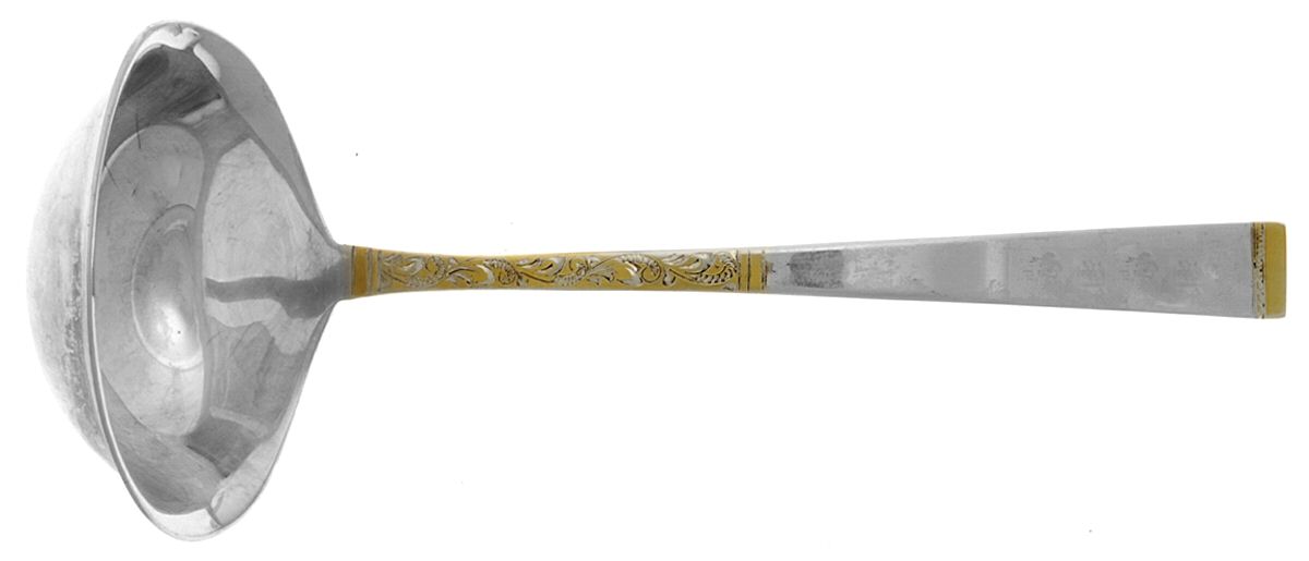 Golden Scroll (Sterling, 1977) Solid Piece Cream Ladle by Gorham Silver-1