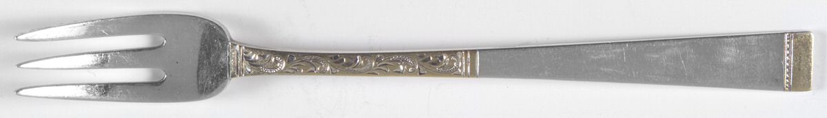Golden Scroll (Sterling, 1977) Cocktail/Seafood Fork by Gorham Silver-1