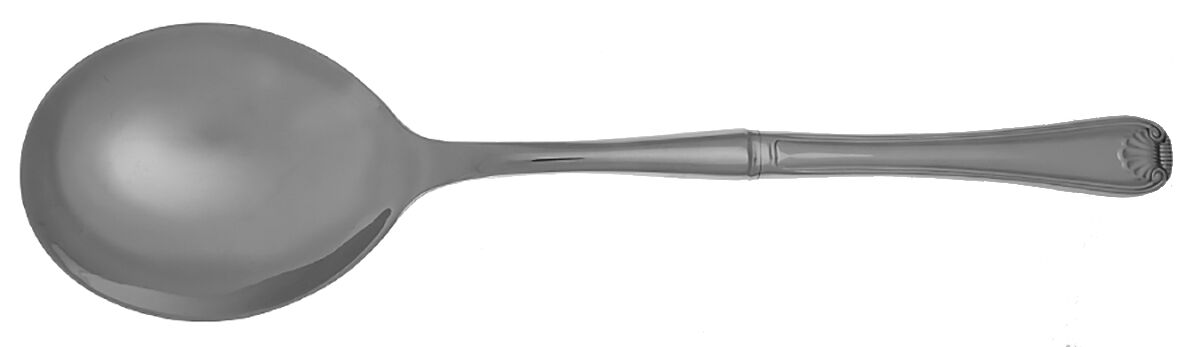 Gorham Shell (Stainless) Casserole Spoon with Smooth Stainless Bowl HC by Gorham Silver-1