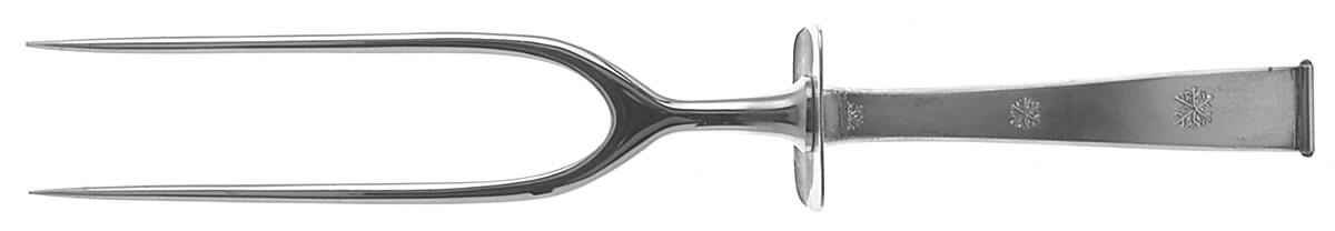 Golden Snowflake (Sterling, 1952) Large Joint/Roast Holder Fork by Gorham Silver-1
