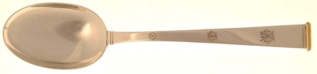Golden Snowflake (Sterling, 1952) Dessert/Oval Soup Spoon by Gorham Silver-1