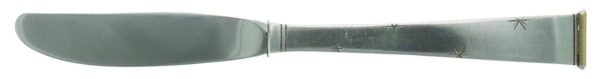 Golden Stardust (Sterling, 1952) Modern Hollow Butter Spreader (Stainless) by Gorham Silver-1