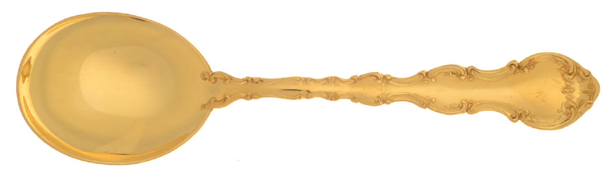 Golden Strasbourg (Sterling, Gold Vermeil) Round Bowl Soup Spoon (Cream Soup) by Gorham Silver-1