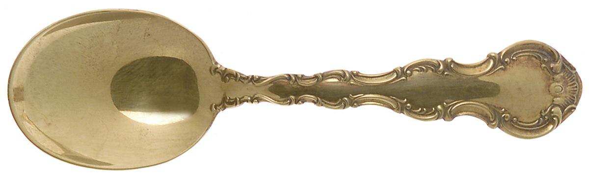 Golden Strasbourg (Sterling, Gold Vermeil) Straight Handle Baby Spoon by Gorham Silver-1