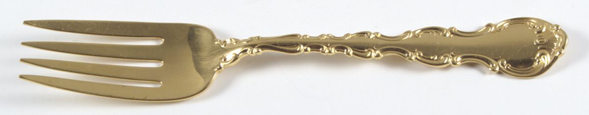 Golden Strasbourg (Sterling, Gold Vermeil) Solid Serving Fork by Gorham Silver-1