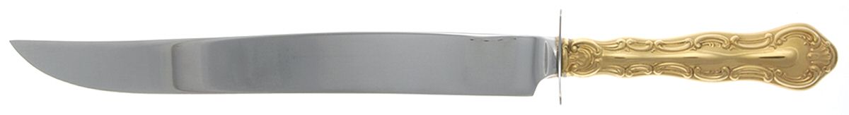 Golden Strasbourg (Sterling, Gold Vermeil) Small Steak Carving Knife with Stainless Blade by Gorham Silver-1