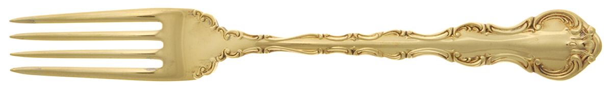 Golden Strasbourg (Sterling, Gold Vermeil) Place Size Fork by Gorham Silver-1