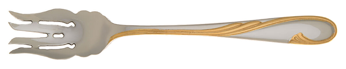 Golden Swirl (Stainless-Gold) Dessert Fork HC by Gorham Silver-1