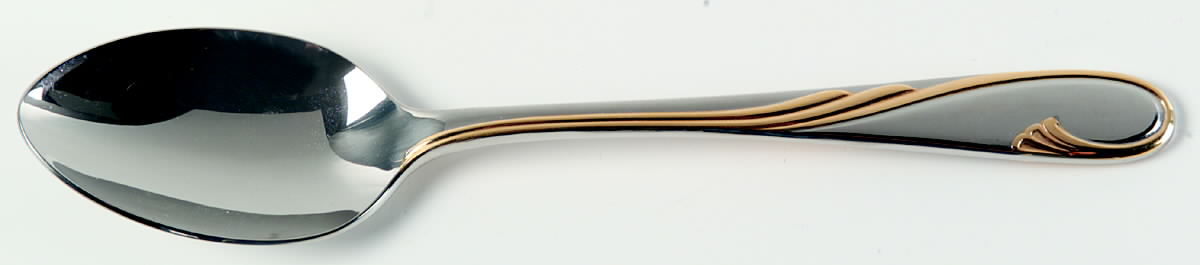 Golden Swirl (Stainless-Gold) Place/Oval Soup Spoon by Gorham Silver-1