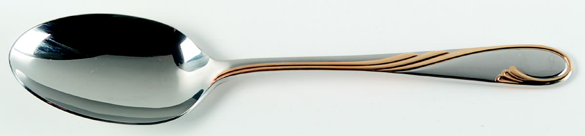 Golden Swirl (Stainless-Gold) Tablespoon (Serving Spoon) by Gorham Silver-1