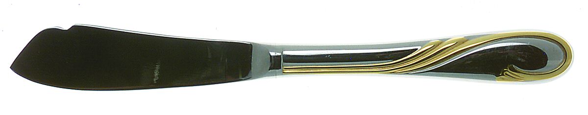 Golden Swirl (Stainless-Gold) Hollow Handle Master Butter Knife by Gorham Silver-1