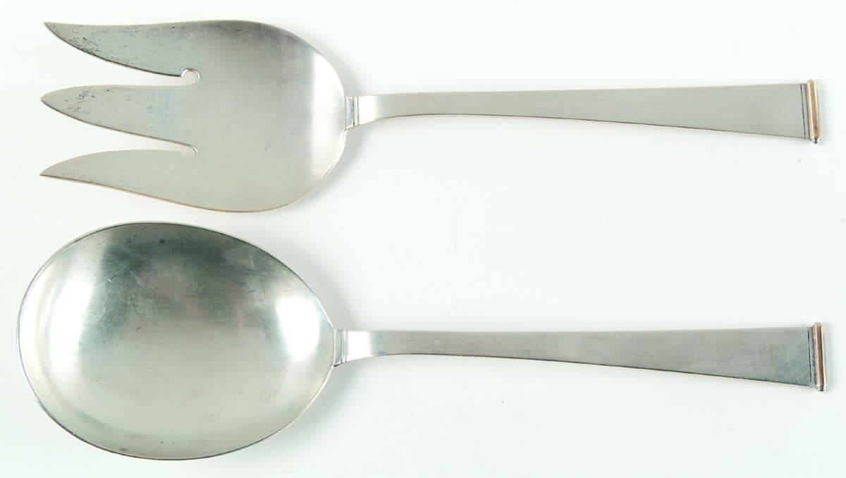 Gold Tip (Sterling, 1952) (2 Pc) Solid Salad Set by Gorham Silver-1