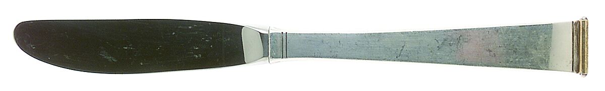 Gold Tip (Sterling, 1952) Modern Hollow Butter Spreader (Stainless) by Gorham Silver-1