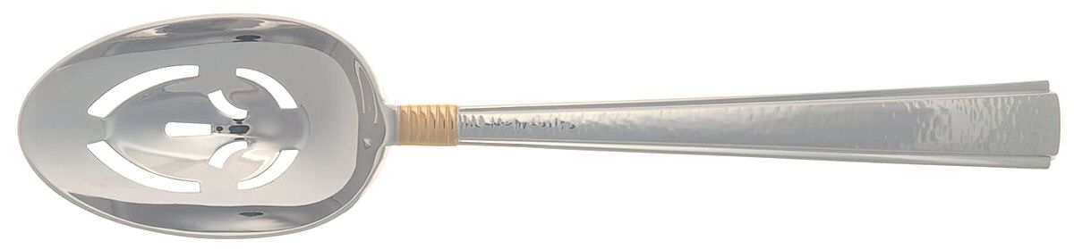 Golden Vista (Stainless, Gold Accent) Pierced Tablespoon (Serving Spoon) by Gorham Silver-1