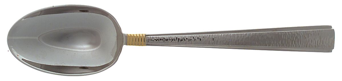 Golden Vista (Stainless, Gold Accent) Tablespoon (Serving Spoon) by Gorham Silver-1