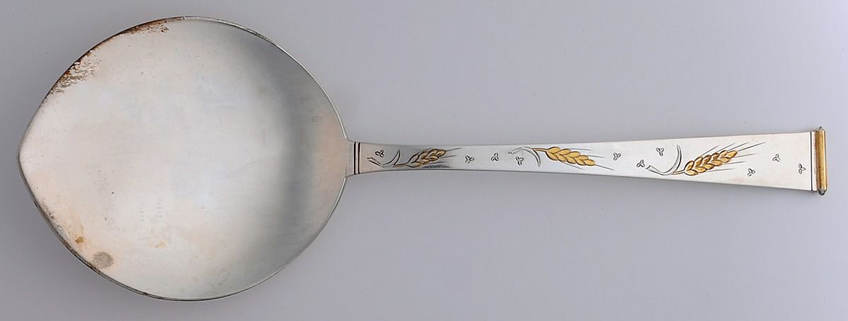 Golden Wheat (Sterling, 1952) Tomato Server, Solid Piece by Gorham Silver-1