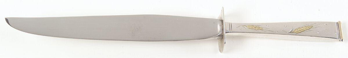 Golden Wheat (Sterling, 1952) Small Steak Carving Knife with Stainless Blade by Gorham Silver-1