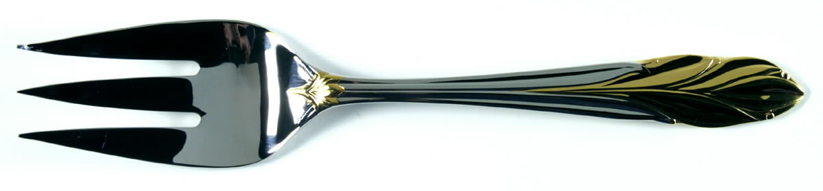 Golden Willow (Stainless) Medium Solid Cold Meat Serving Fork by Gorham Silver-1