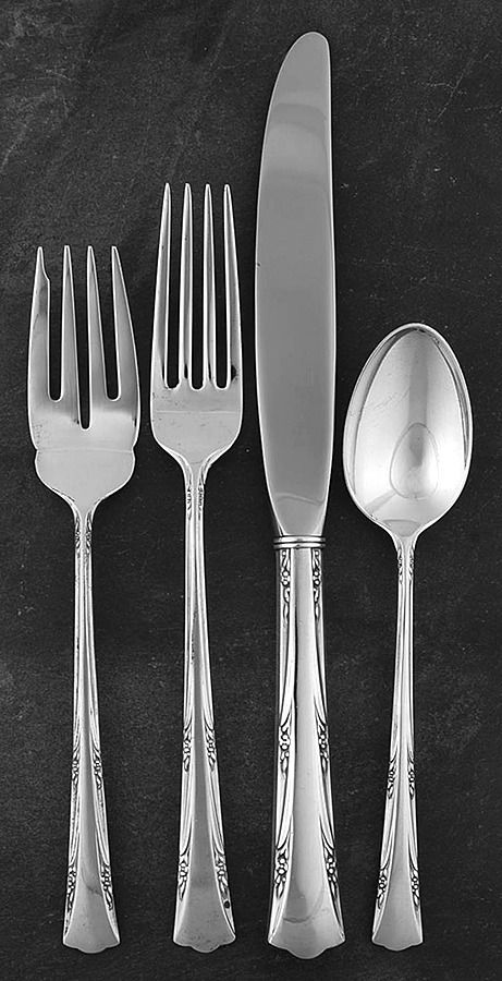 Greenbrier (Sterling, 1938, No Monos) 4 Piece Place Size Setting by Gorham Silver-1