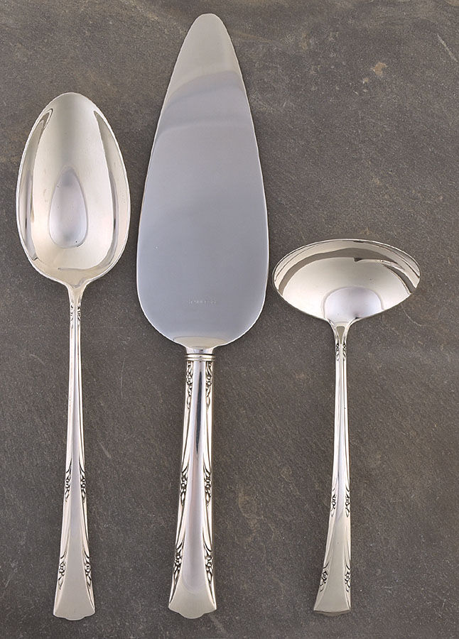 Greenbrier (Sterling, 1938, No Monos) 3 Piece Completer Set by Gorham Silver-1