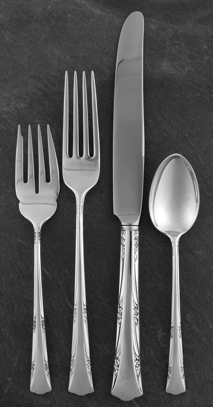 Greenbrier (Sterling, 1938, No Monos) 4 Piece Dinner Size Setting by Gorham Silver-1