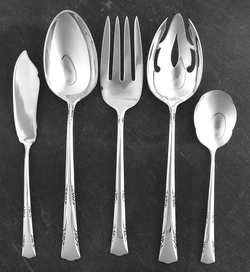 Greenbrier (Sterling, 1938, No Monos) 5 Piece Hostess Set by Gorham Silver-1