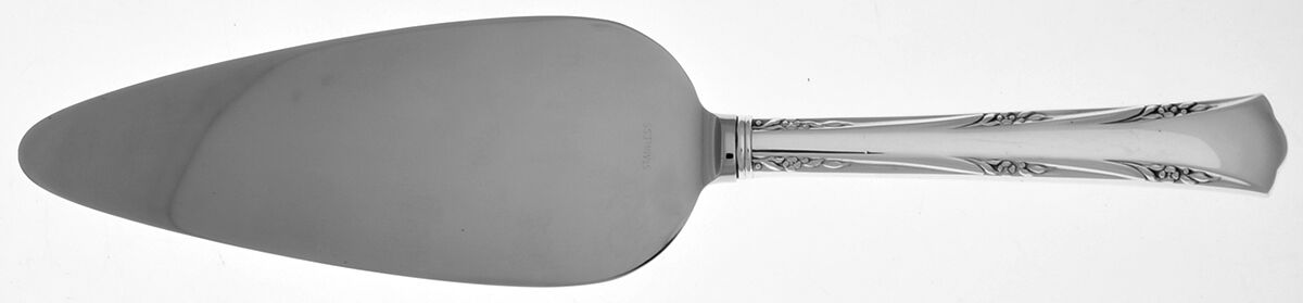 Greenbrier (Sterling, 1938, No Monos) Pie Server with Stainless Blade by Gorham Silver-1