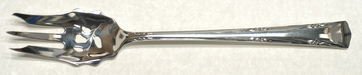 Greenbrier (Sterling, 1938, No Monos) Pickle Fork Pierced with Short Handle HC by Gorham Silver-1