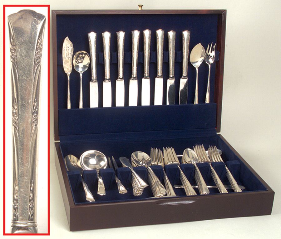 Greenbrier (Sterling, 1938, No Monos) 56 Piece Set by Gorham Silver-1
