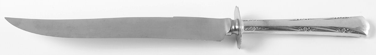 Greenbrier (Sterling, 1938, No Monos) Large Stainless Blade Roast Carving Knife by Gorham Silver-1