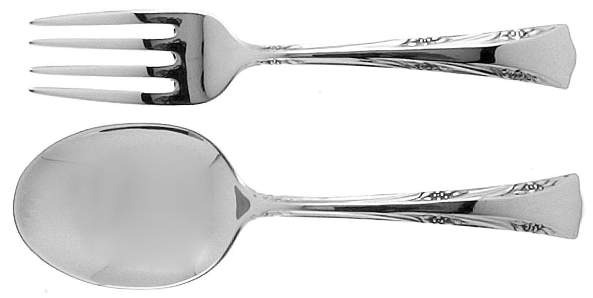 Greenbrier (Sterling, 1938, No Monos) 2 Pc Baby Set (BF, BS) by Gorham Silver-1