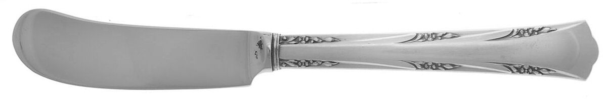 Greenbrier (Sterling, 1938, No Monos) Butter Spreader Hollow Hdl-Paddle/Stainless Blade by Gorham Silver-1