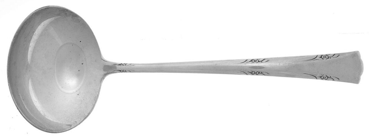 Greenbrier (Sterling, 1938, No Monos) Solid Gravy Ladle by Gorham Silver-1