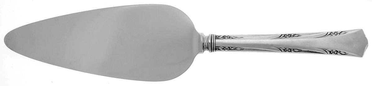 Greenbrier (Sterling, 1938, No Monos) Pie Server with Stainless Blade by Gorham Silver-1