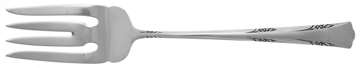 Greenbrier (Sterling, 1938, No Monos) Large Solid Cold Meat Serving Fork by Gorham Silver-1