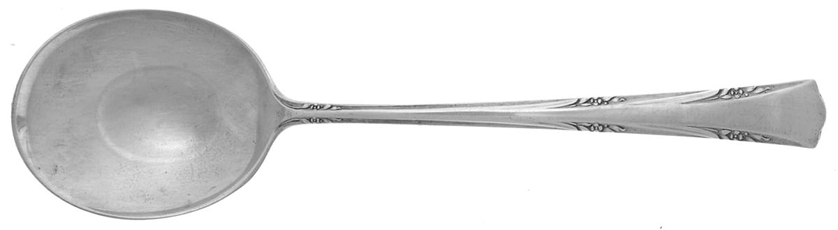 Greenbrier (Sterling, 1938, No Monos) Round Bowl Soup Spoon (Cream Soup) by Gorham Silver-1