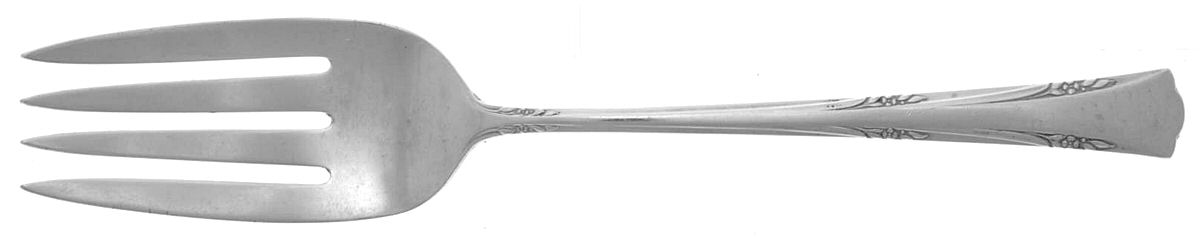 Greenbrier (Sterling, 1938, No Monos) Medium Solid Cold Meat Serving Fork by Gorham Silver-1